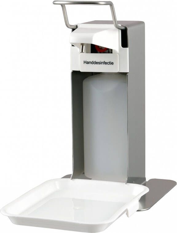 Mediqo-line zeep- en desinfectiedispenser 500ml + opvangschaal MQLTD05E RVS