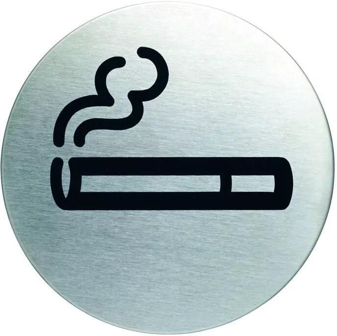 Novioproducts Pictogram zelfklevend rond roken toegestaan RVS