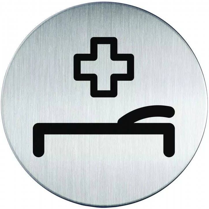 Novioproducts Pictogram zelfklevend rond EHBO-ruimte RVS