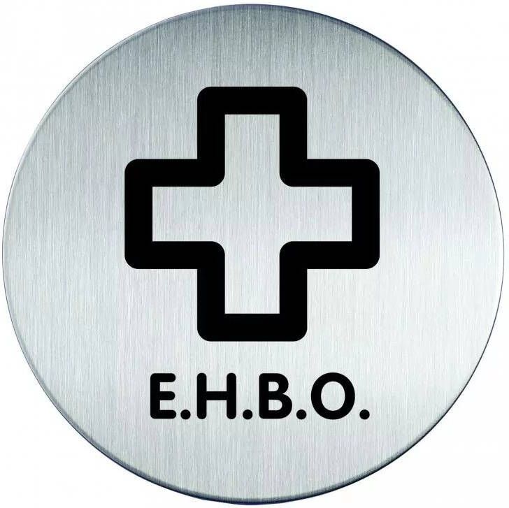 Novioproducts Pictogram zelfklevend rond EHBO RVS