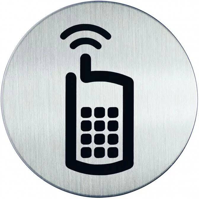 Novioproducts Pictogram zelfklevend rond GSM toegestaan RVS