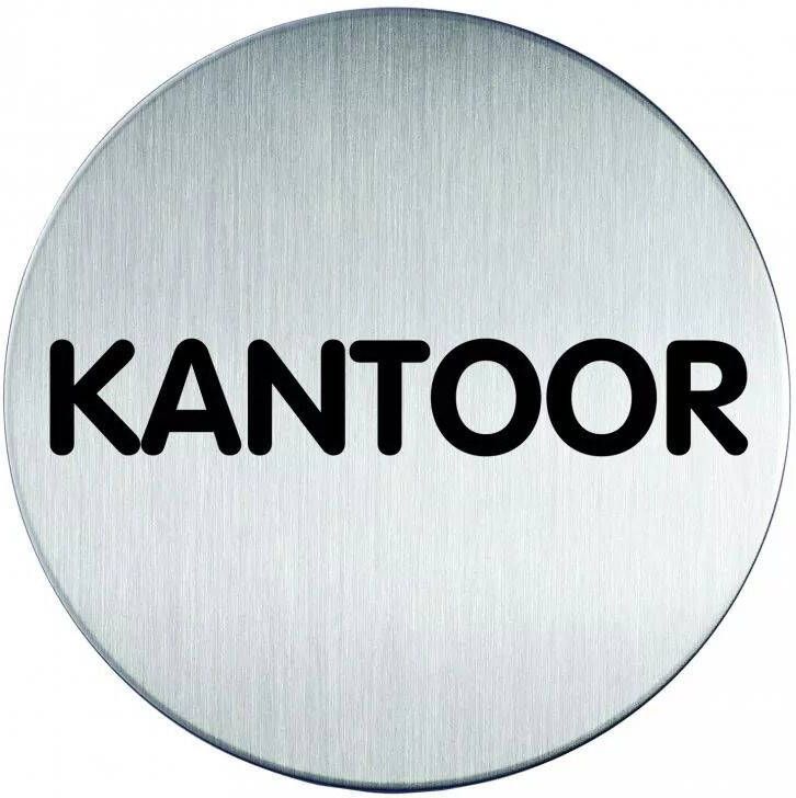 Novioproducts Pictogram zelfklevend rond kantoor RVS