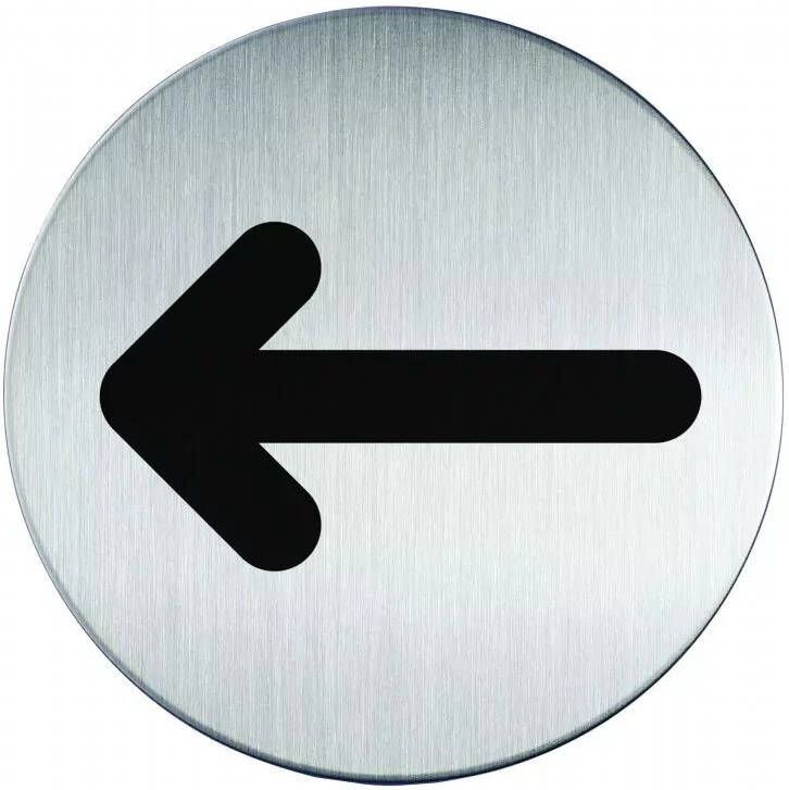 Novioproducts Pictogram zelfklevend rond pijl RVS