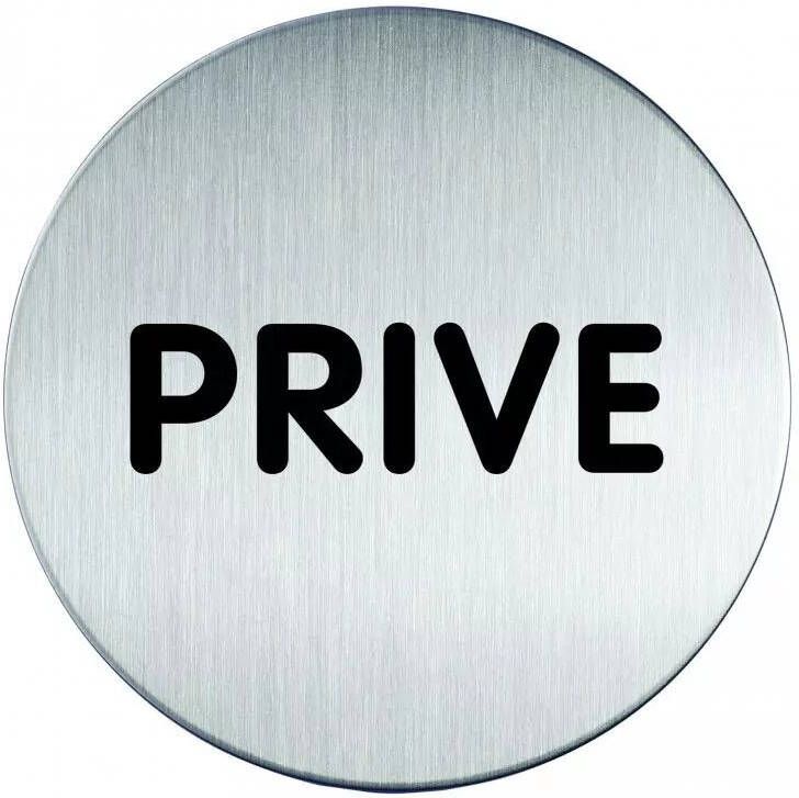 Novioproducts Pictogram zelfklevend rond prive RVS