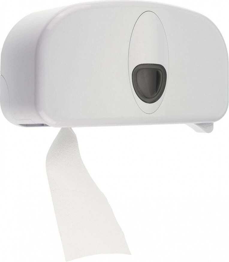 PlastiQline 2020 kunststof 2-rols toiletrolhouder (standaard) PQ20Duo wit