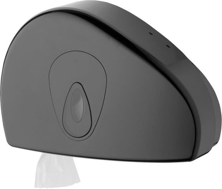 PlastiQline mini jumboroldispenser + restrolsysteem PQBMiniSRJ zwart