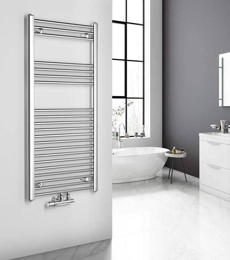 Aqualine Alya handdoekradiator chroom 50x112cm 305W middenaansluiting