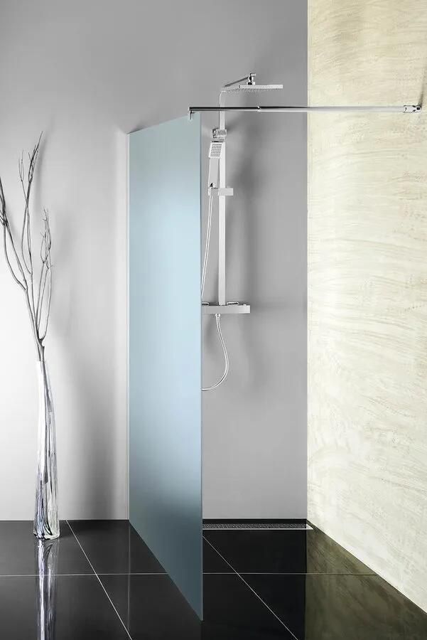 Aqualine Pilot inloopdouche opaalglas 70x190cm chroom