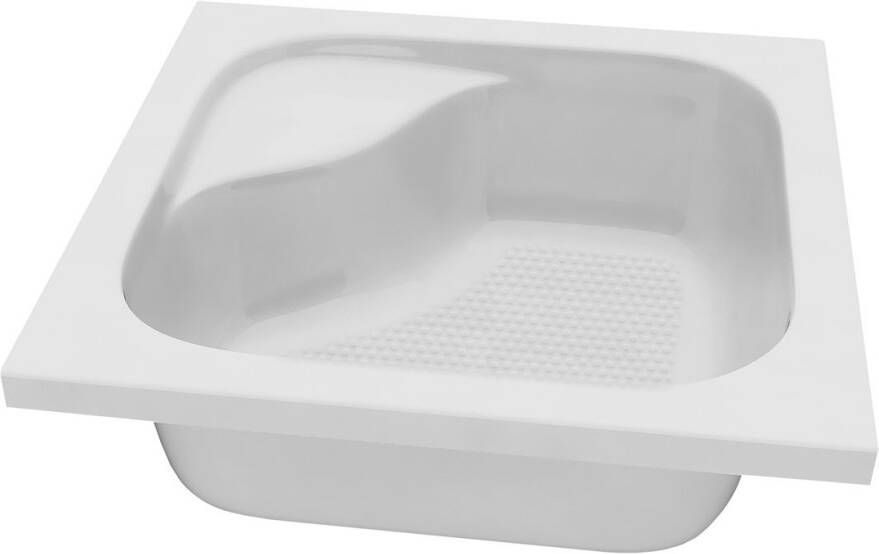 Aqualine diepe vierkante douchebak 90x90x30cm wit