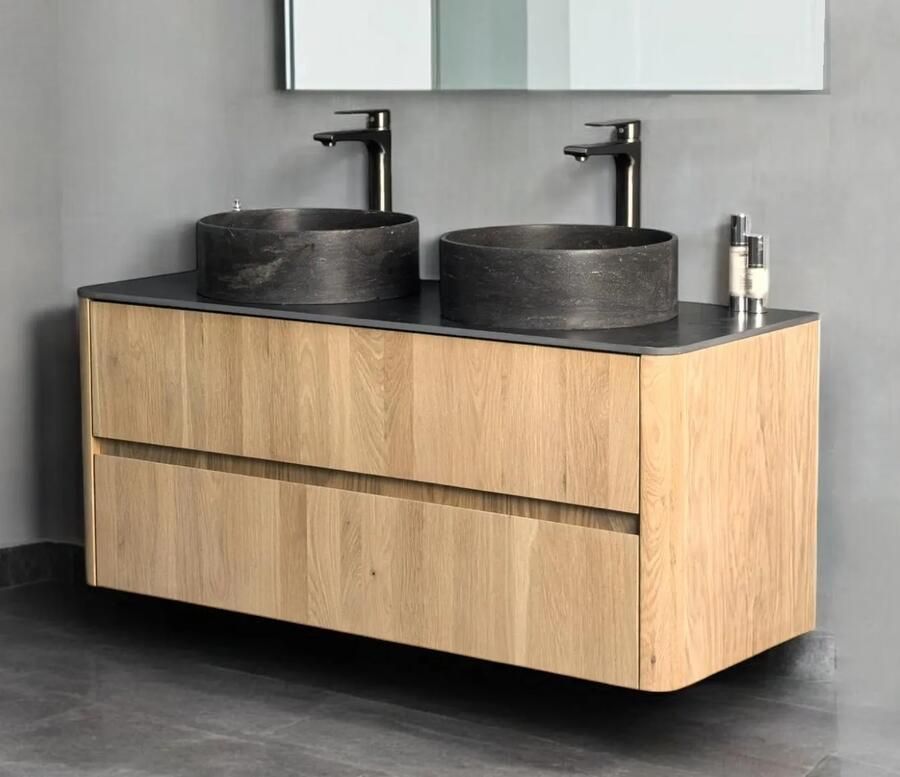 B-Stone Branson badkamermeubel eiken met toppaneel grijs 120cm