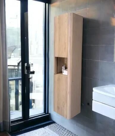 B-Stone Branson eiken kolomkast en open vak 160cm