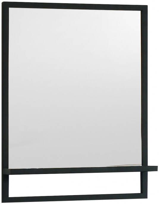 B-Stone Metal zwarte spiegel met planchet 60x70cm