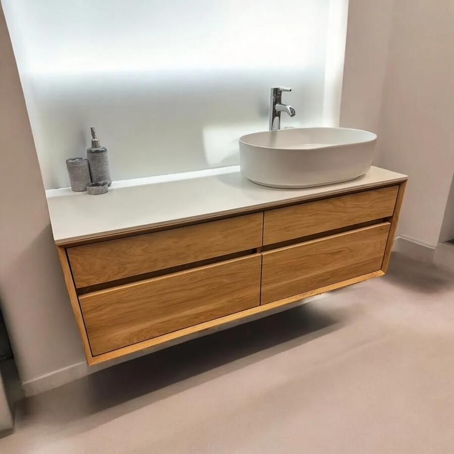 B-Stone Perryton badmeubel eiken met toppaneel wit 120cm