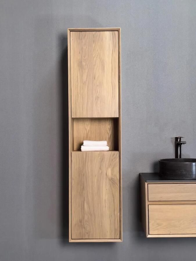 B-Stone Perryton eiken kolomkast met open vak 160cm