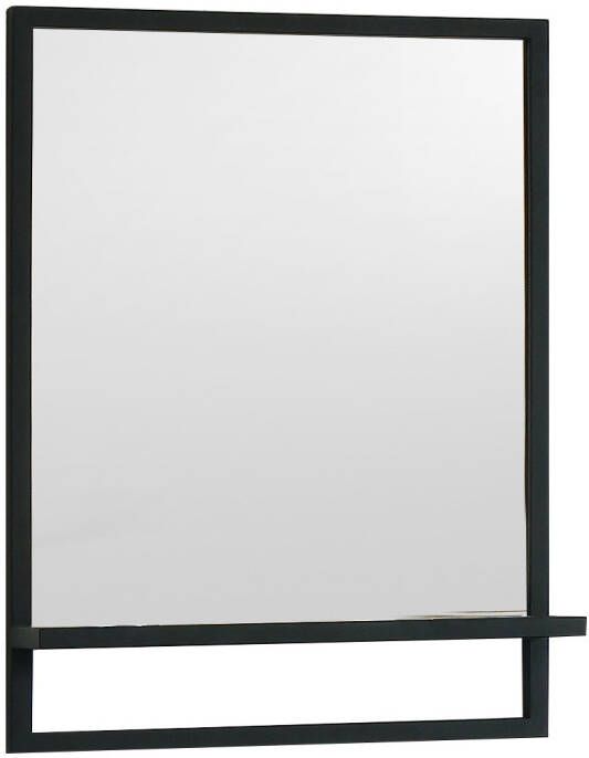 B-Stone SCHADEMODEL: Metal zwarte spiegel met planchet 60x70cm