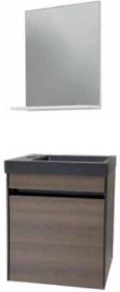 Badstuber Nora badkamermeubel 3-delig walnoot zwart met zwarte wastafel