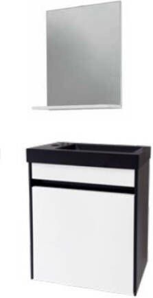 Badstuber Nora badkamermeubel 3-delig wit zwart met zwarte wastafel