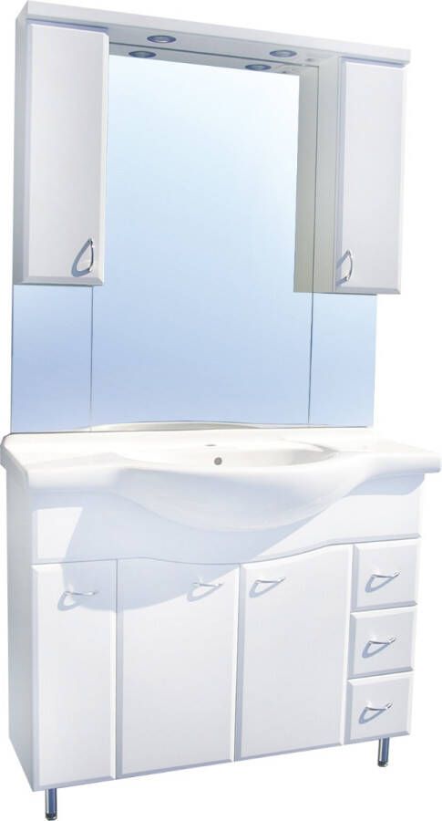 Badstuber Sanremo staand badkamermeubel 105cm 1 kraangat wit