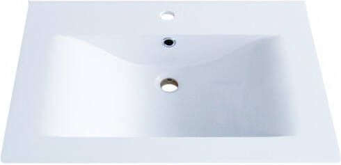 Badstuber witte wastafel van mineraalmarmer 70x51cm