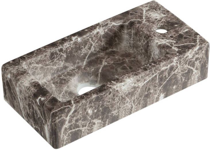 Best Design Allure fontein rechts 36x18x9cm bruin marmer