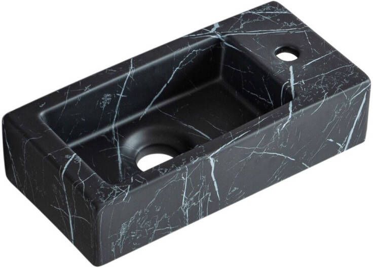 Best Design Allure fontein rechts 36x18x9cm zwart marmer