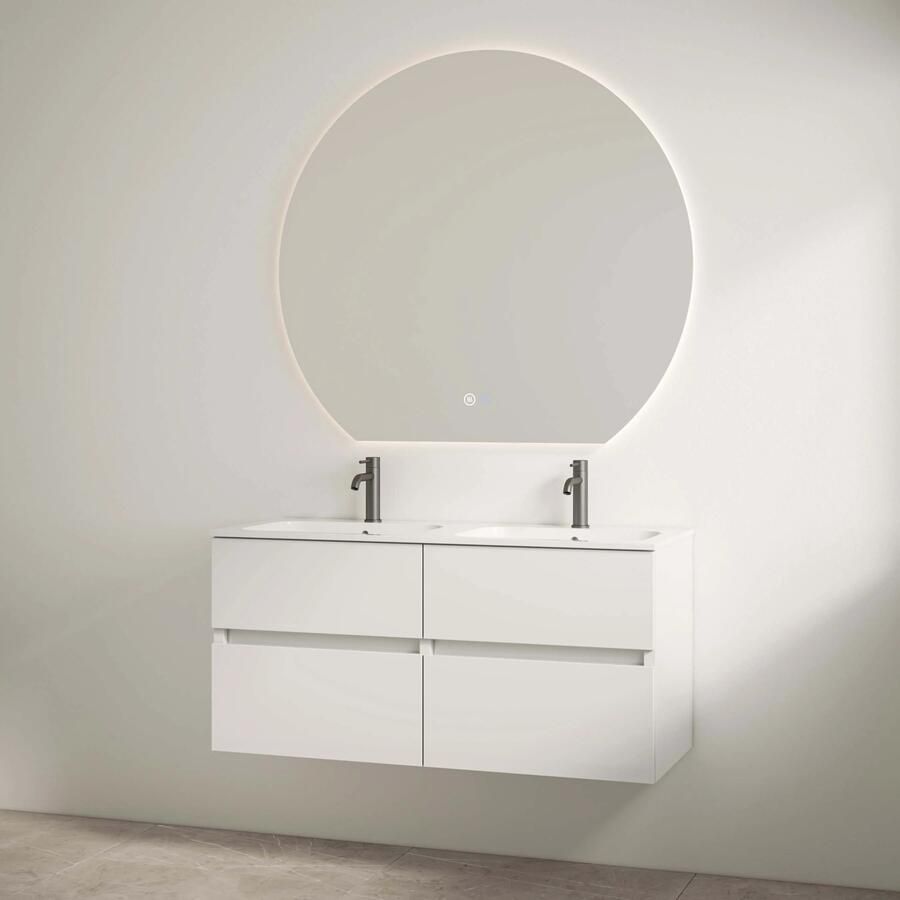 Best Design Bora badmeubel duo met 2 kraangaten 120cm wit glans