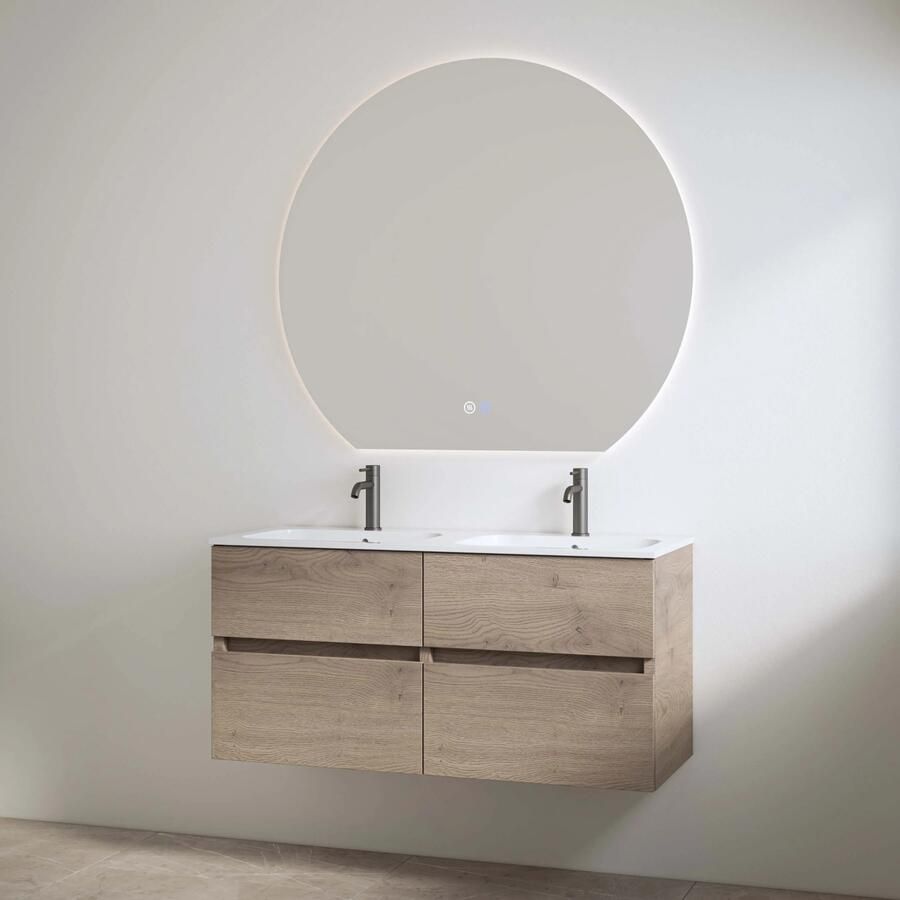 Best Design Bora badmeubel met 2 kraangaten 120cm eiken bruin