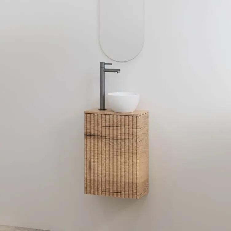 Best Design Mali ribbel toiletmeubel eiken