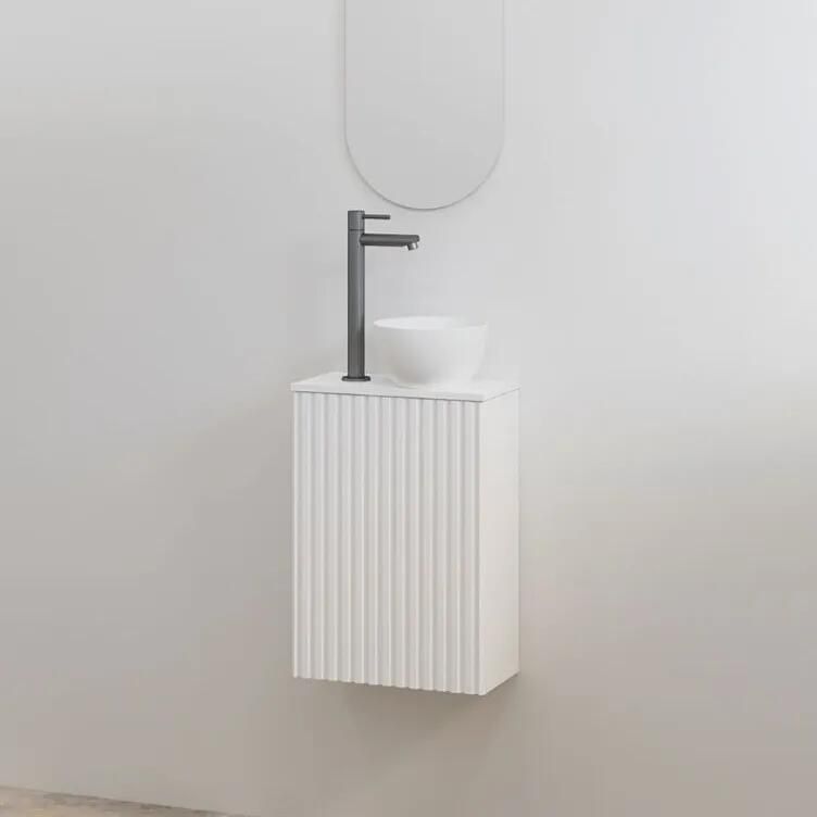 Best Design Mali ribbel toiletmeubel wit mat