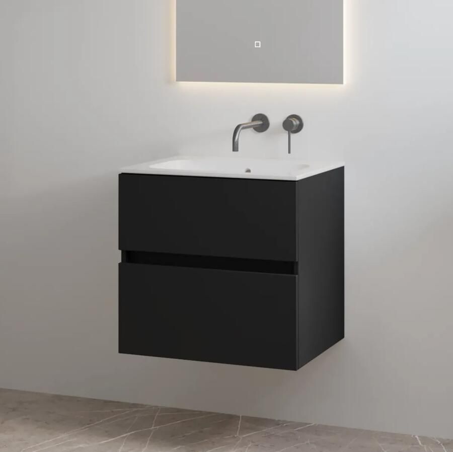 Best Design Splash badkamermeubel 60cm zonder kraangat zwart mat