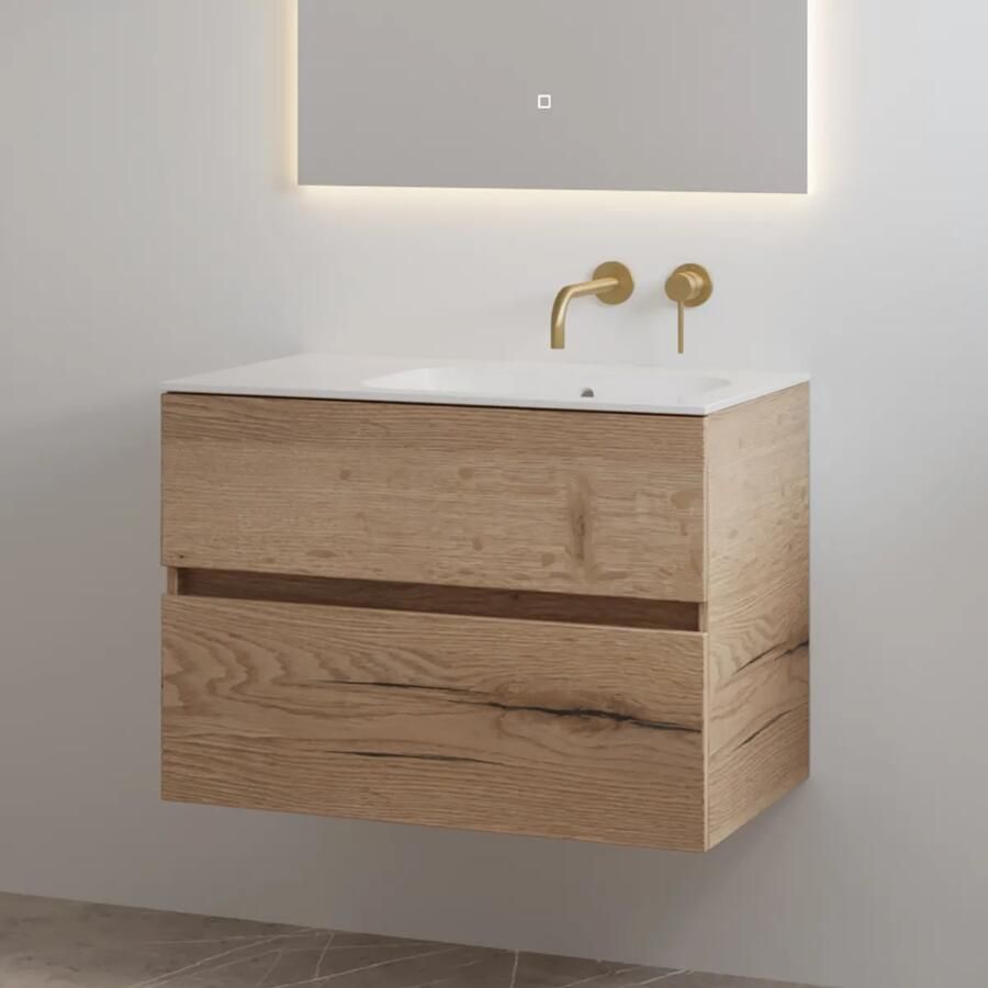 Best Design Splash badkamermeubel 80cm zonder kraangat eiken