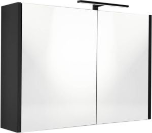 Best Design Happy spiegelkast met verlichting 100x60cm zwart mat