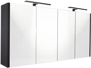 Best Design Happy spiegelkast met verlichting 120x60cm zwart mat