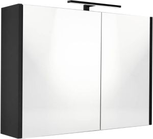 Best Design Happy spiegelkast met verlichting 80x60cm zwart mat
