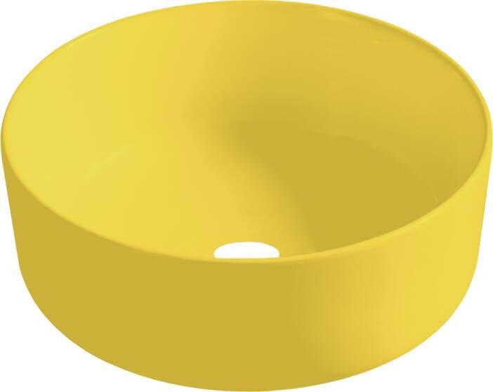 Best Design Luzz waskom 40cm keramiek geel mat