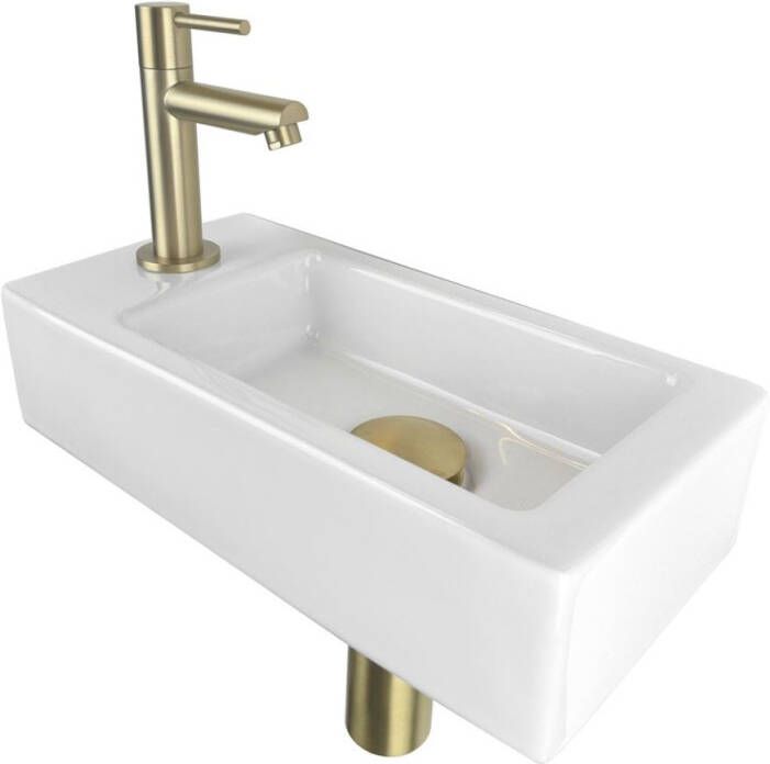 Best Design Nancy fonteinset links geborsteld messing