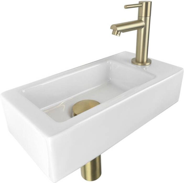 Best Design Nancy fonteinset rechts geborsteld messing