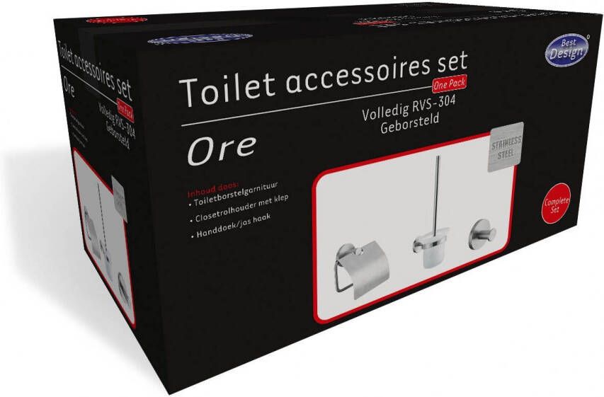Best Design RVS Toilet accessoires set Ore