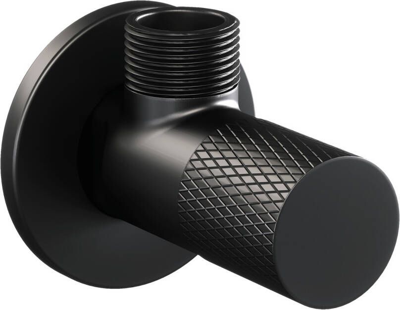 Brauer Black Carving hoekstopkraan mat zwart