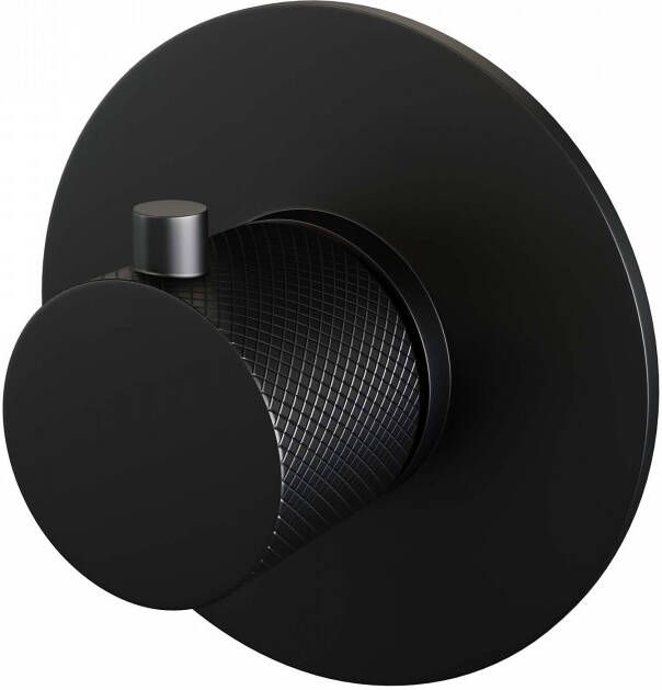 Brauer Black Carving inbouw douchethermostaat met inbouwdeel 1 carving knop mat zwart 5-S-090