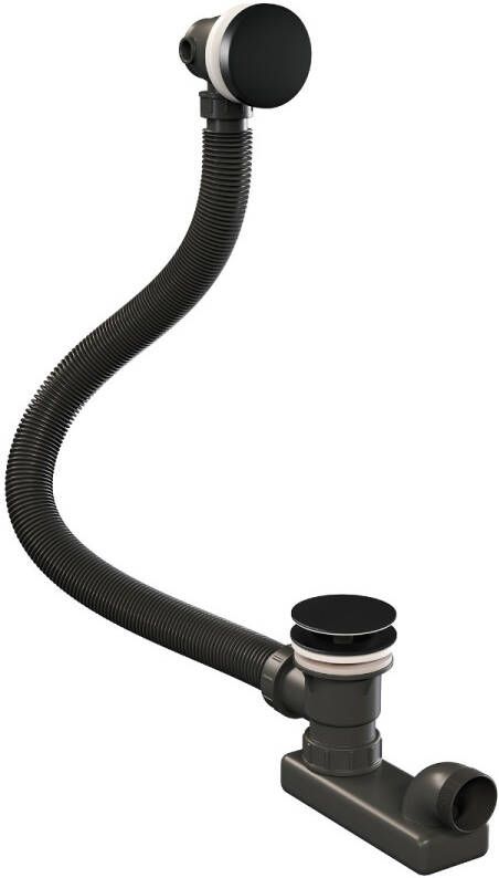 Brauer Black Edition badafvoer met overloop zwart mat