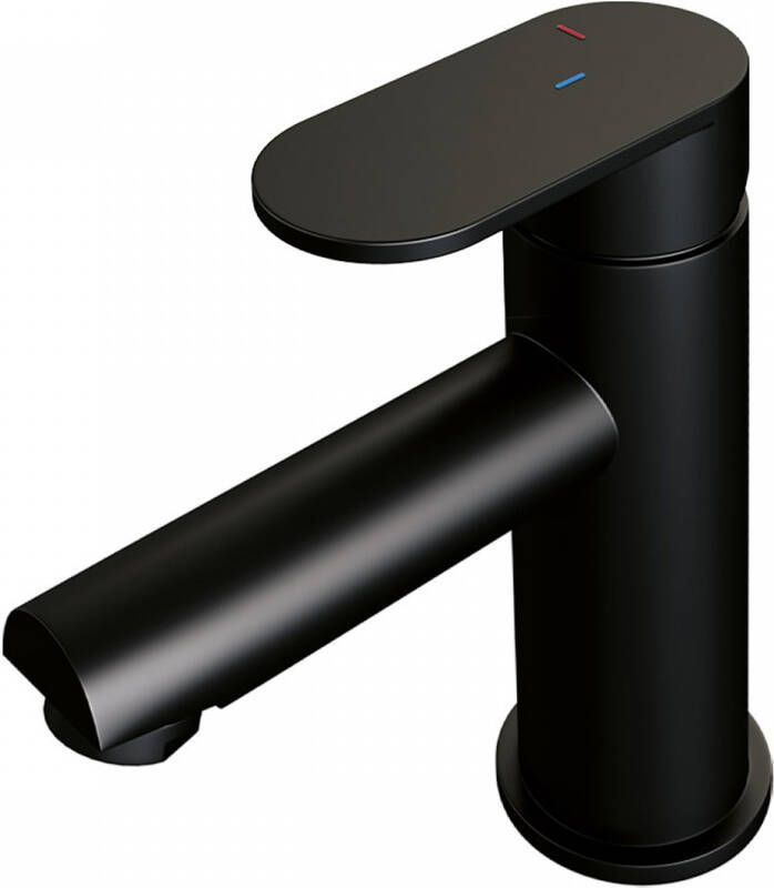 Brauer Wastafelkraan Black Edition HD3 Opbouw Laag Mengkraan Rond Coldstart Mat Zwart 1 Greeps