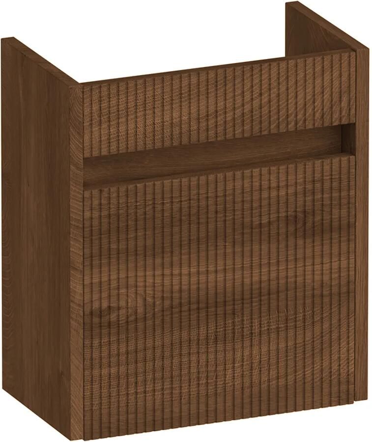Brauer Adore Wavy fonteinkast ribbelfront 40cm met 1 deur linksdraaiend forest cacao