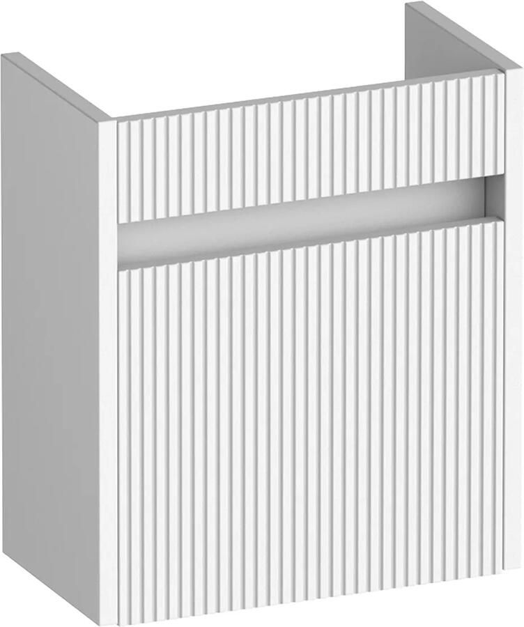 Brauer Adore Wavy fonteinkast ribbelfront 40cm met 1 deur rechtsdraaiend wit mat