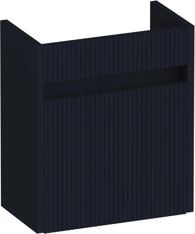 Brauer Adore Wavy fonteinkast ribbelfront 40cm met 1 deur linksdraaiend zwart mat
