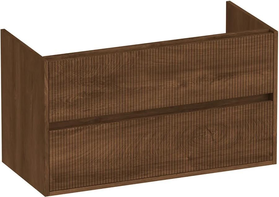 Brauer Adore Wavy onderkast ribbelfront 100cm met 2 softclose lades forest cacao