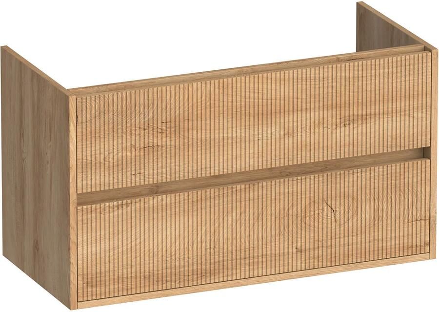 Brauer Adore Wavy onderkast ribbelfront 100cm met 2 softclose lades forest tan