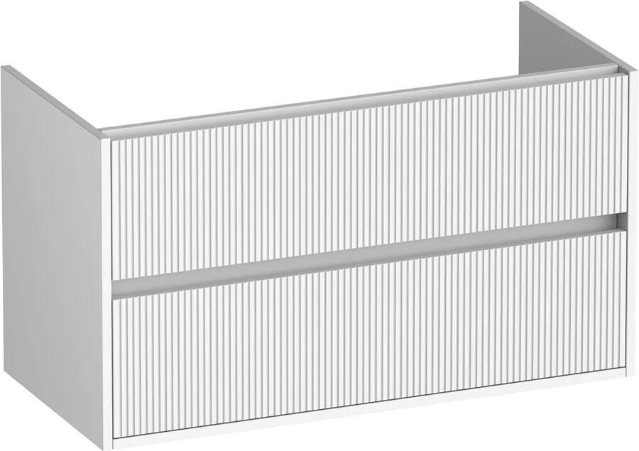 Brauer Adore Wavy onderkast ribbelfront 100cm met 2 softclose lades wit mat