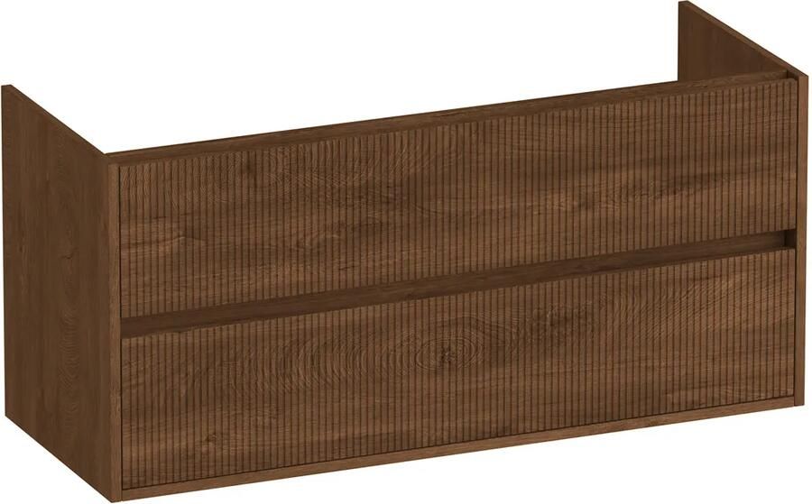 Brauer Adore Wavy onderkast ribbelfront 120cm met 2 softclose lades forest cacao
