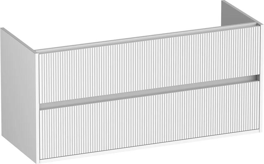 Brauer Adore Wavy onderkast ribbelfront 120cm met 2 softclose lades wit mat